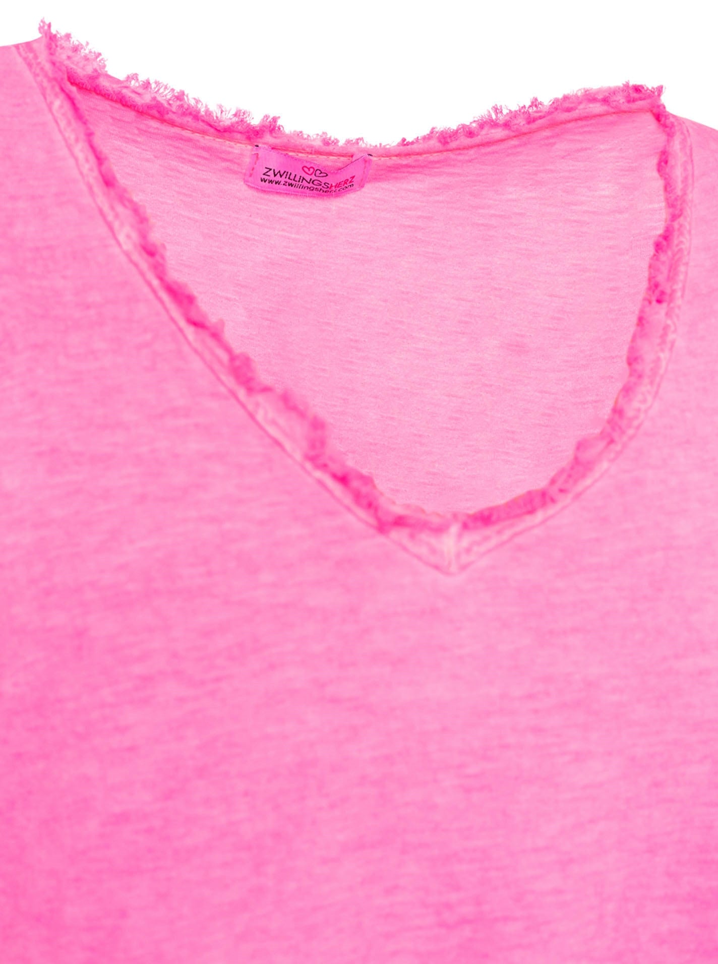💕 Zwillingsherz Maxikleid BW "Washed Out" Neonpink