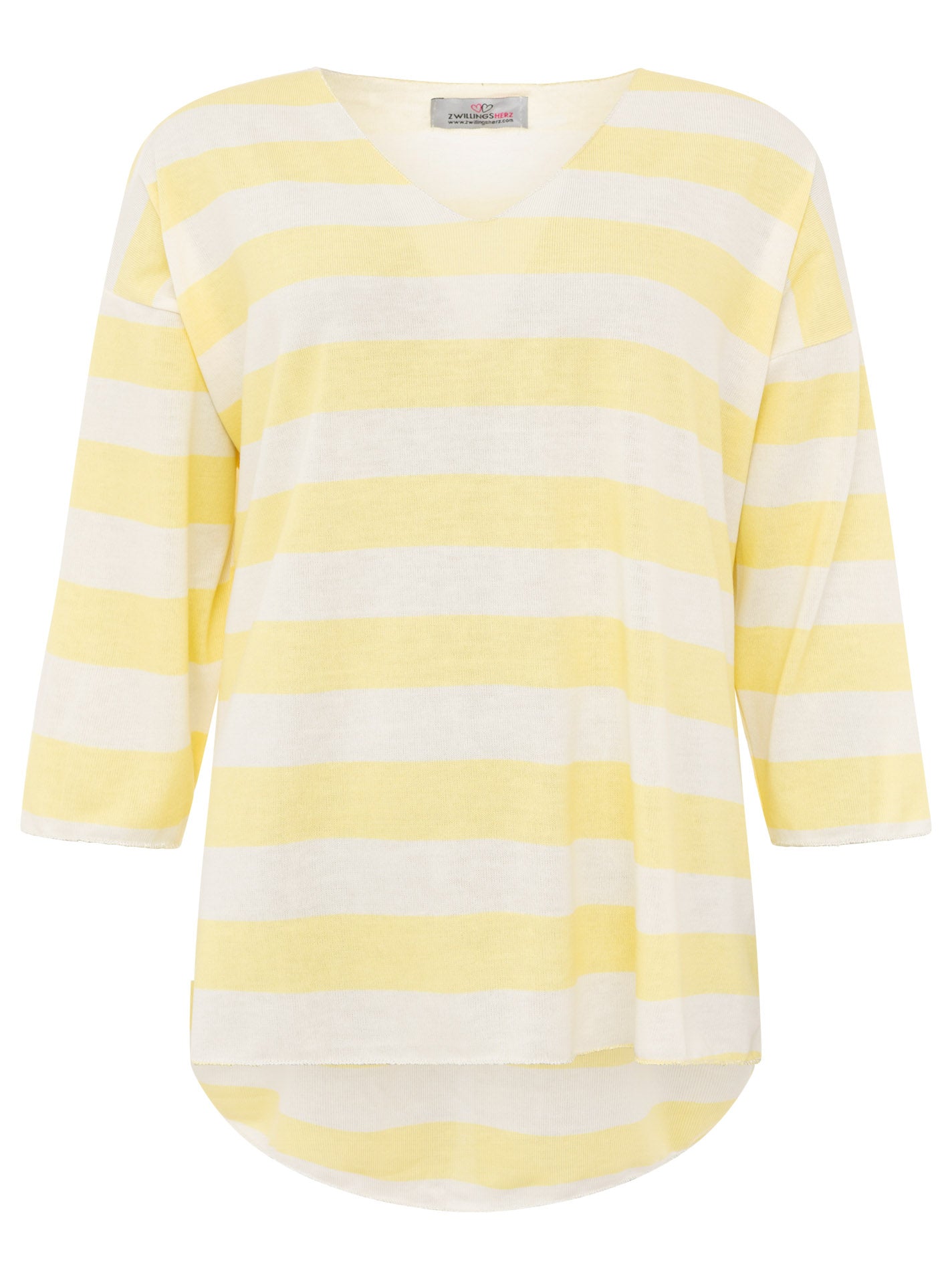 💕 Zwillingsherz Viskose Oversize Shirt "Streifen" Viskose Gelb