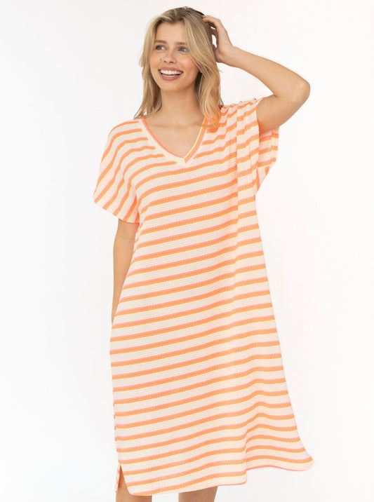 💕 Zwillingsherz Häkelkleid "Summer Lines" Neonorange