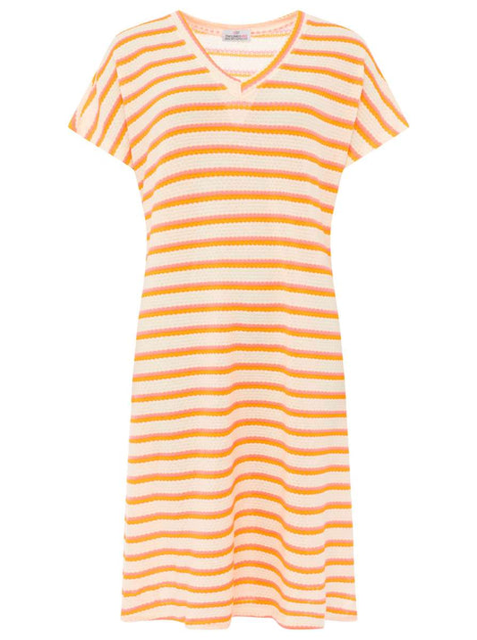 💕 Zwillingsherz Häkelkleid "Summer Lines" Neonorange