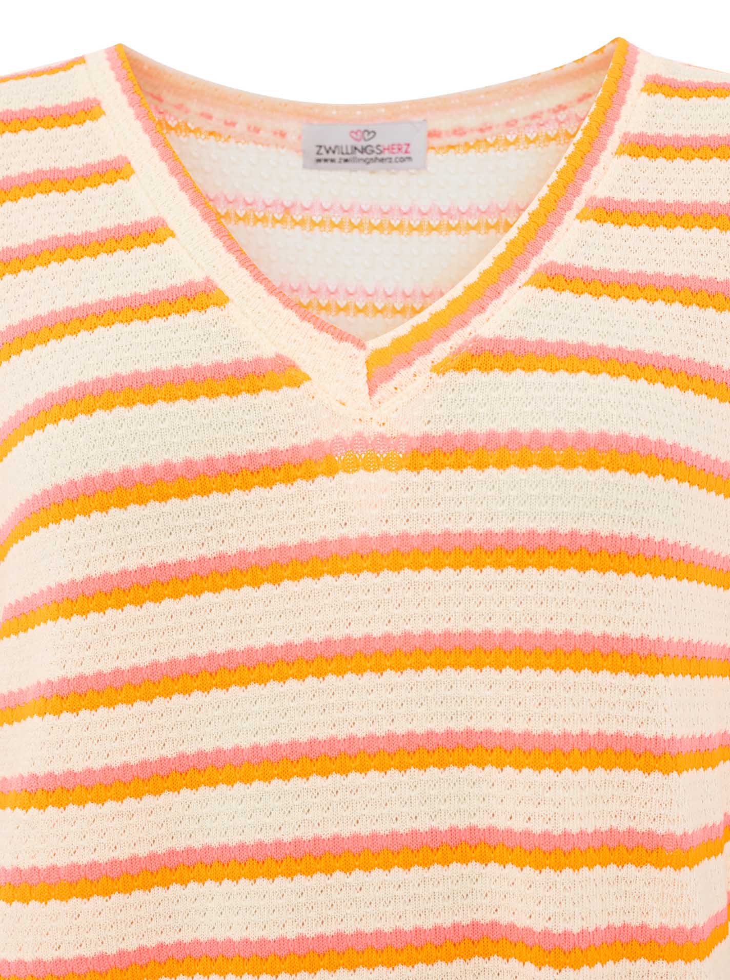 💕 Zwillingsherz Häkelkleid "Summer Lines" Neonorange