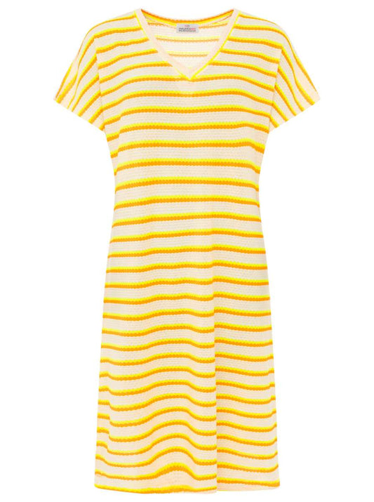 💕 Zwillingsherz Häkelkleid "Summer Lines" Neongelb