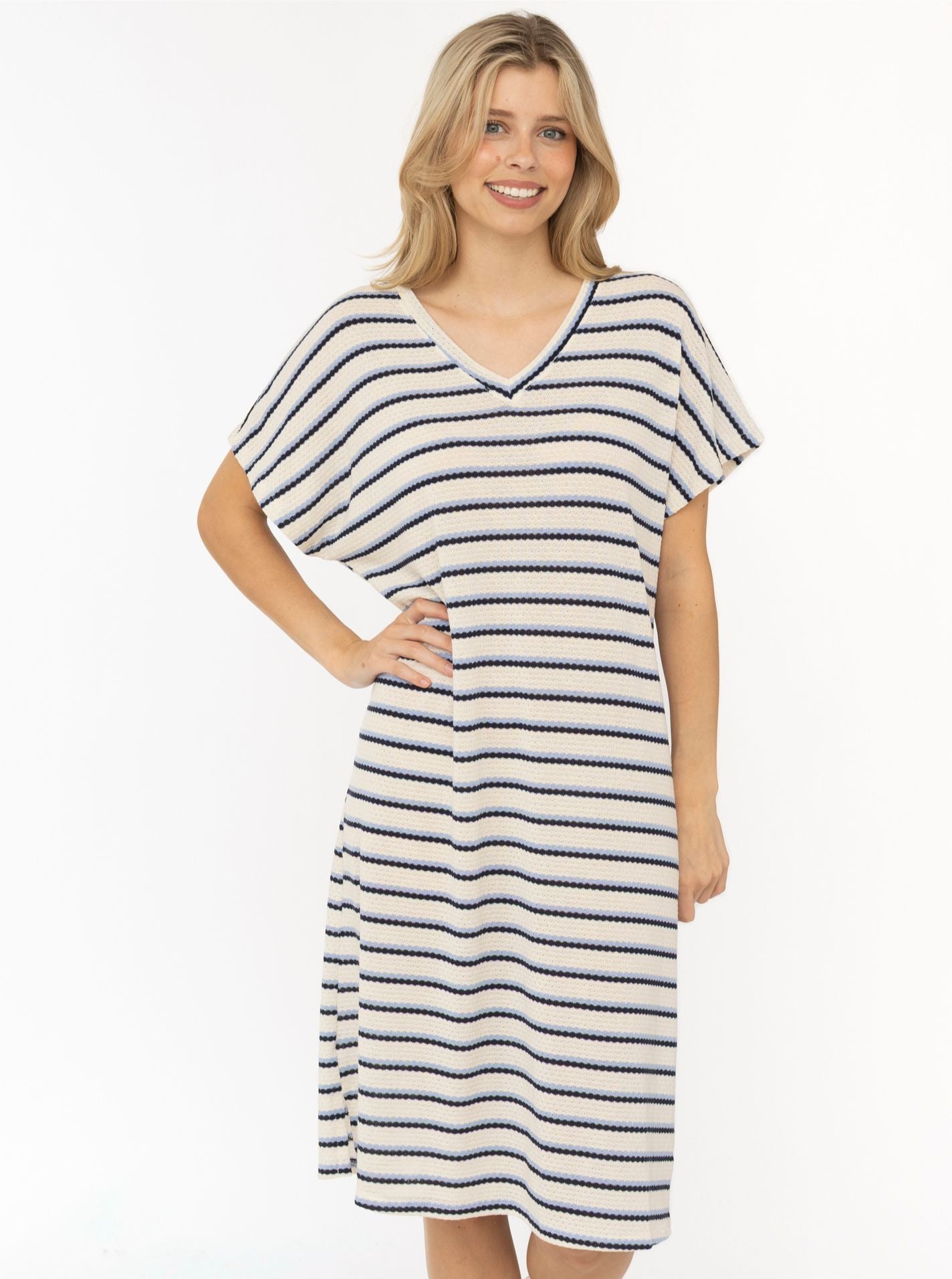 💕 Zwillingsherz Häkelkleid "Summer Lines" Blau