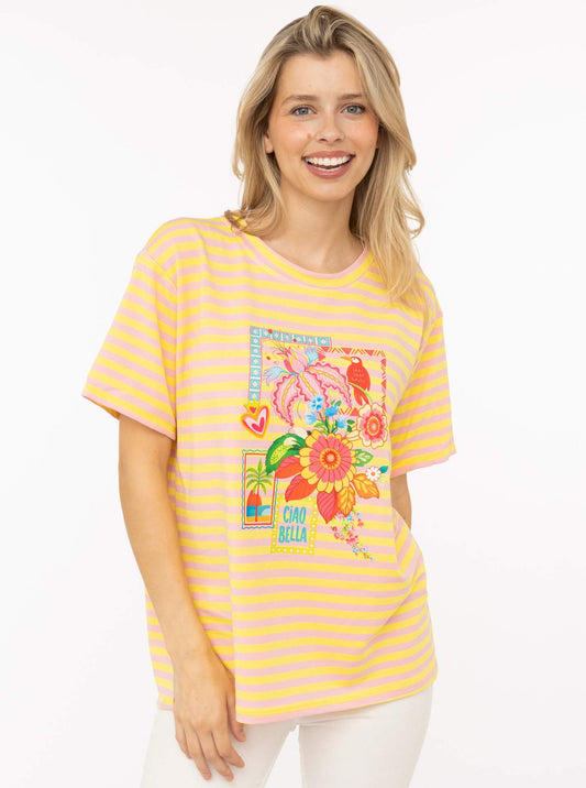 💕 Zwillingsherz Shirt "Paradise" Gelb
