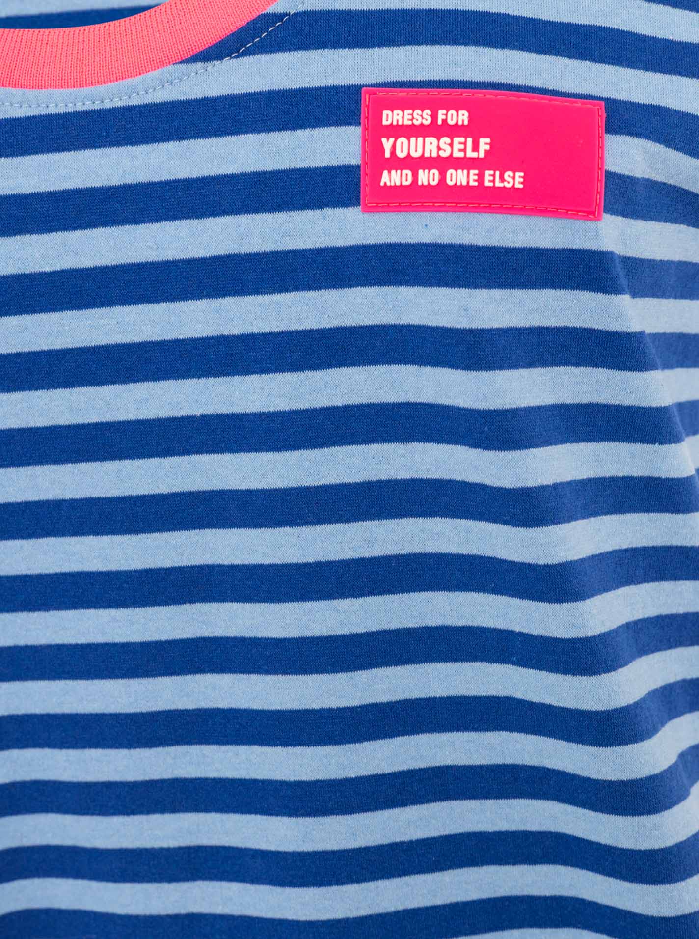 💕 Zwillingsherz Oversize Sweat Tank Top "Neon Stripes & Patch" Blau-Hellblau