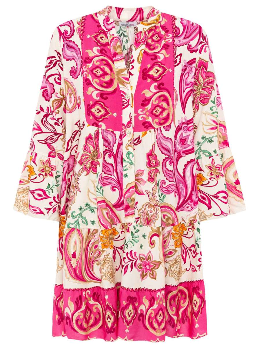 💕 Zwillingsherz Kleid Viskose "The Summer Paisley" Pink