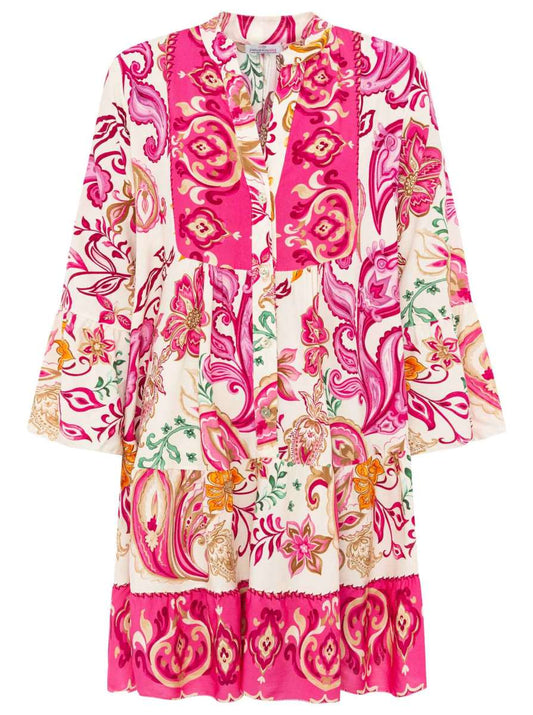 💕 Zwillingsherz Kleid Viskose "The Summer Paisley" Pink
