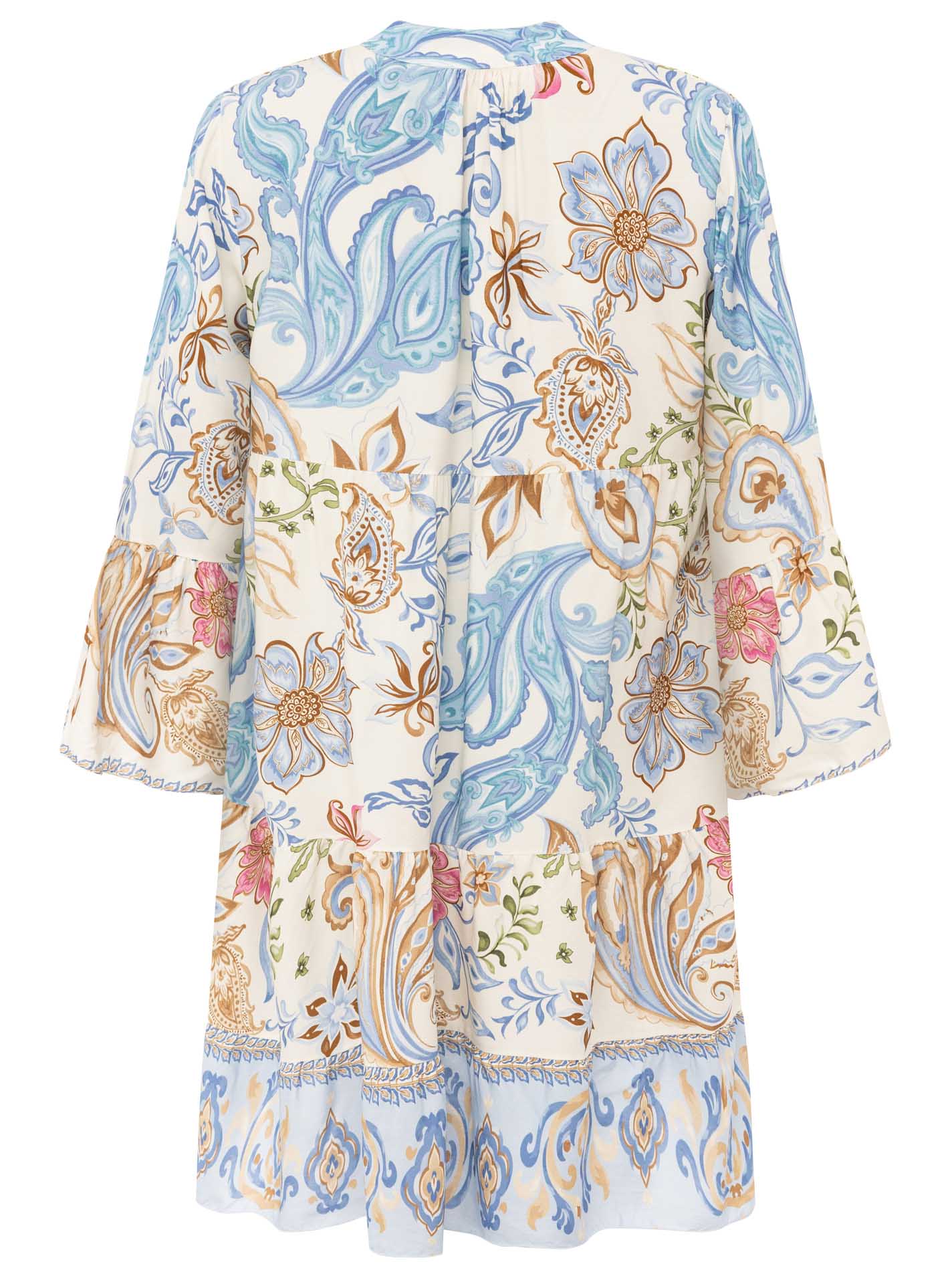 💕 Zwillingsherz Kleid Viskose "The Summer Paisley" Hellblau