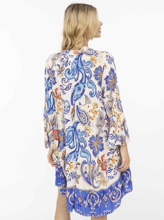 💕 Zwillingsherz Kleid Viskose "The Summer Paisley" Blau