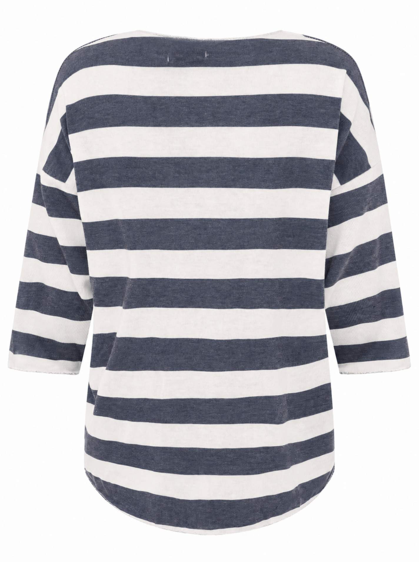 💕 Zwillingsherz Viskose Oversize Shirt "Streifen" Viskose Navy Blau