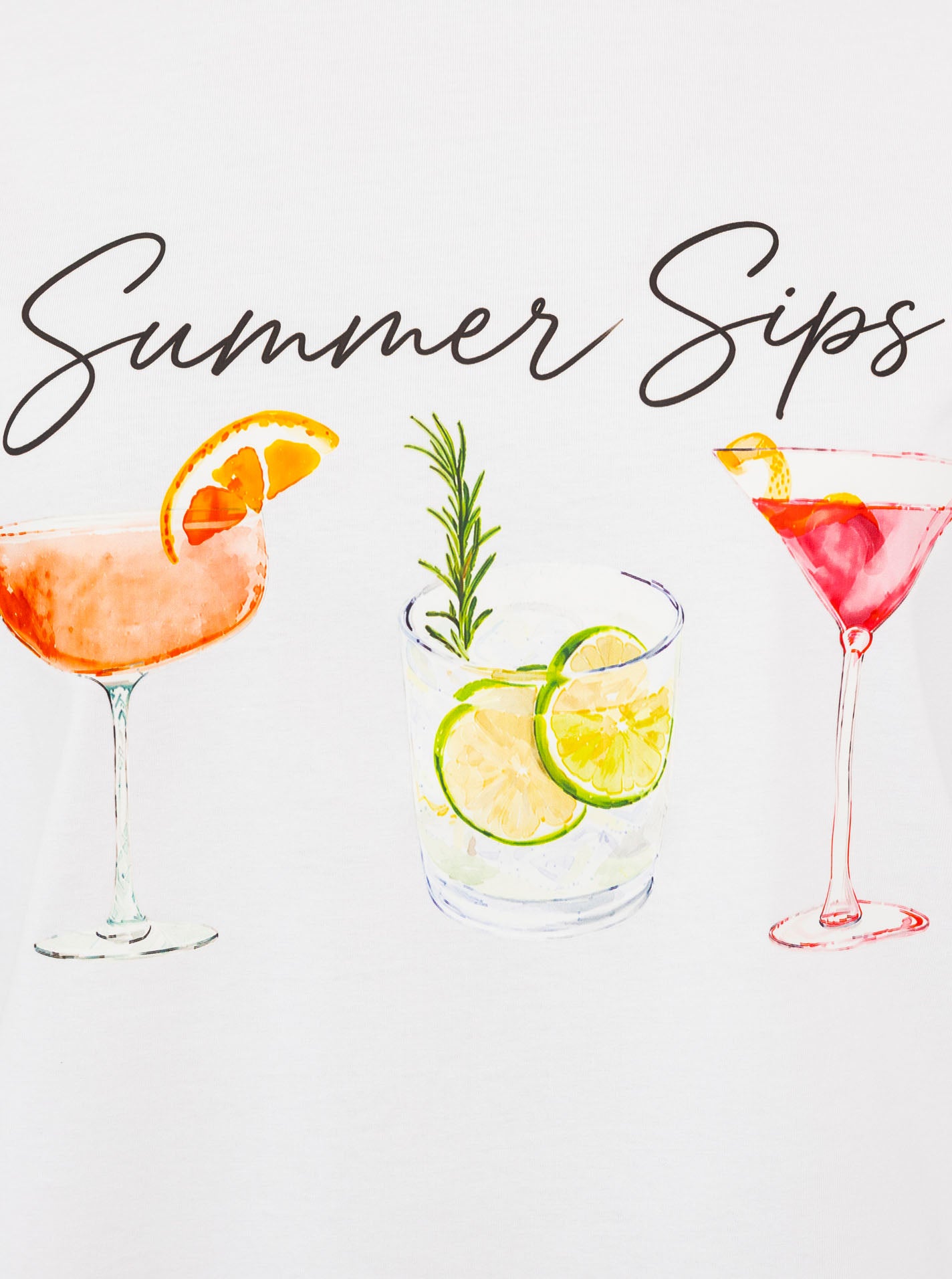 💕 Zwillingsherz Shirt "Summer Sips" Weiß