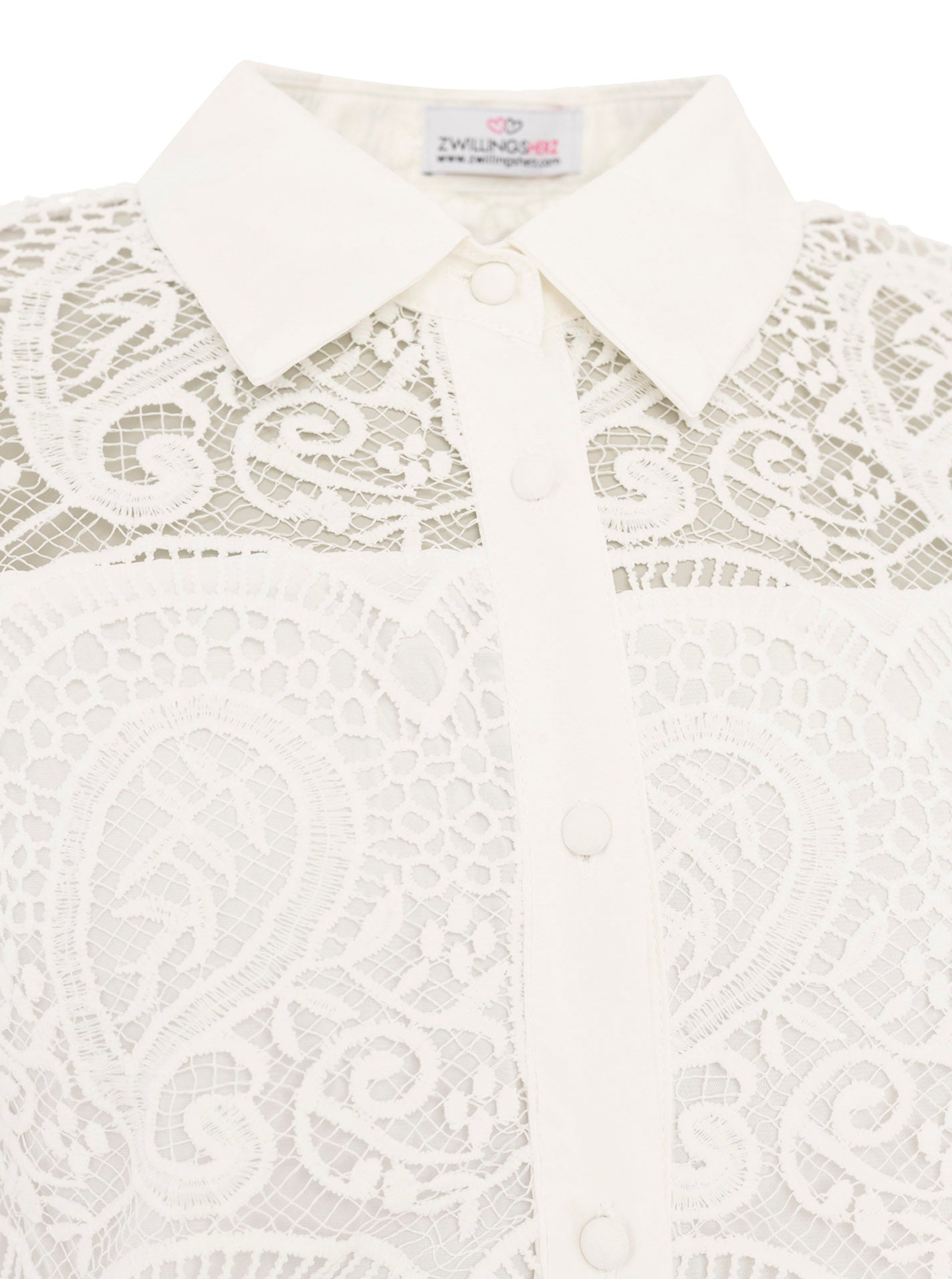 💕 Zwillingsherz Bluse "Häkel" Weiß