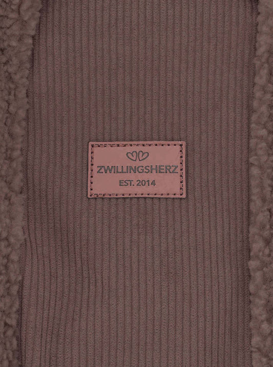 💕 Zwillingsherz Shopper XXL "Teddy meets Cord" Braun