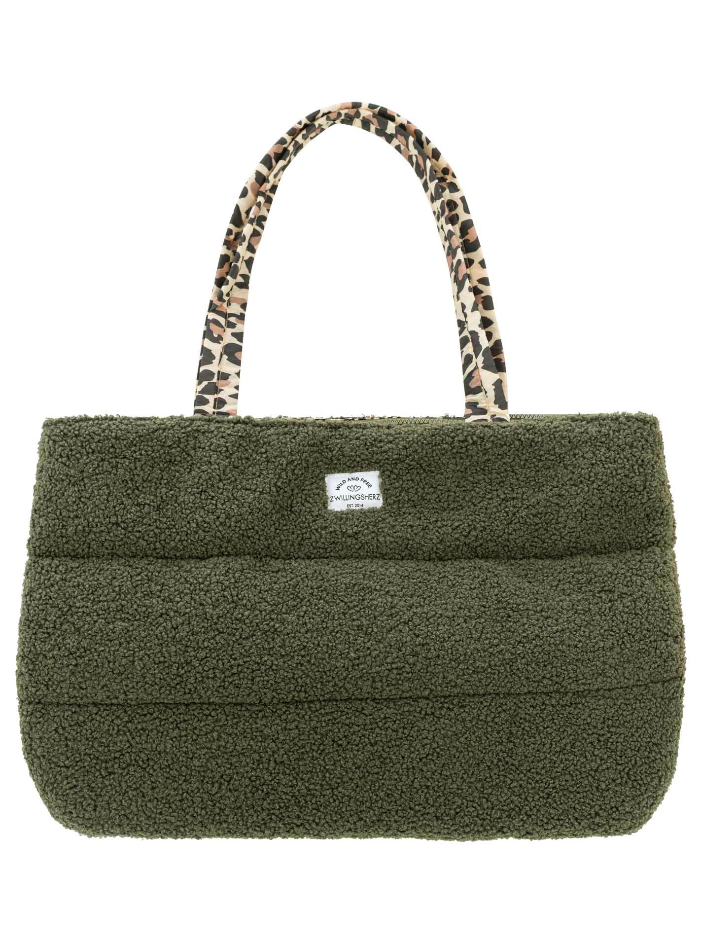 💕 Zwillingsherz Shopper "Teddy Leo Classic" Tasche Olive