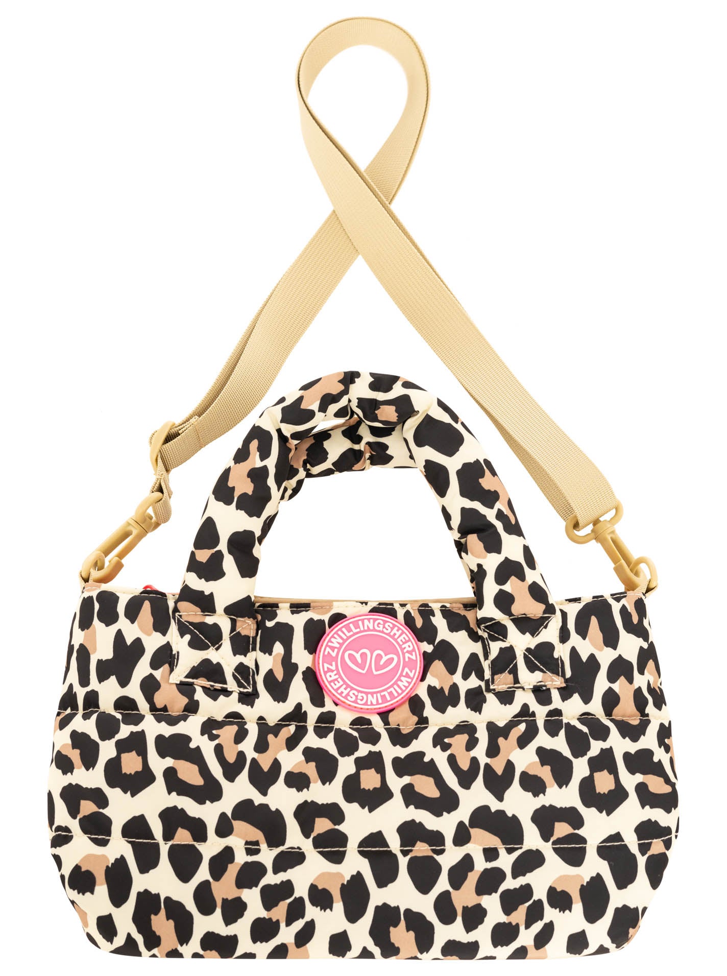 💕 Zwillingsherz Tasche "Leo Allover" Beige