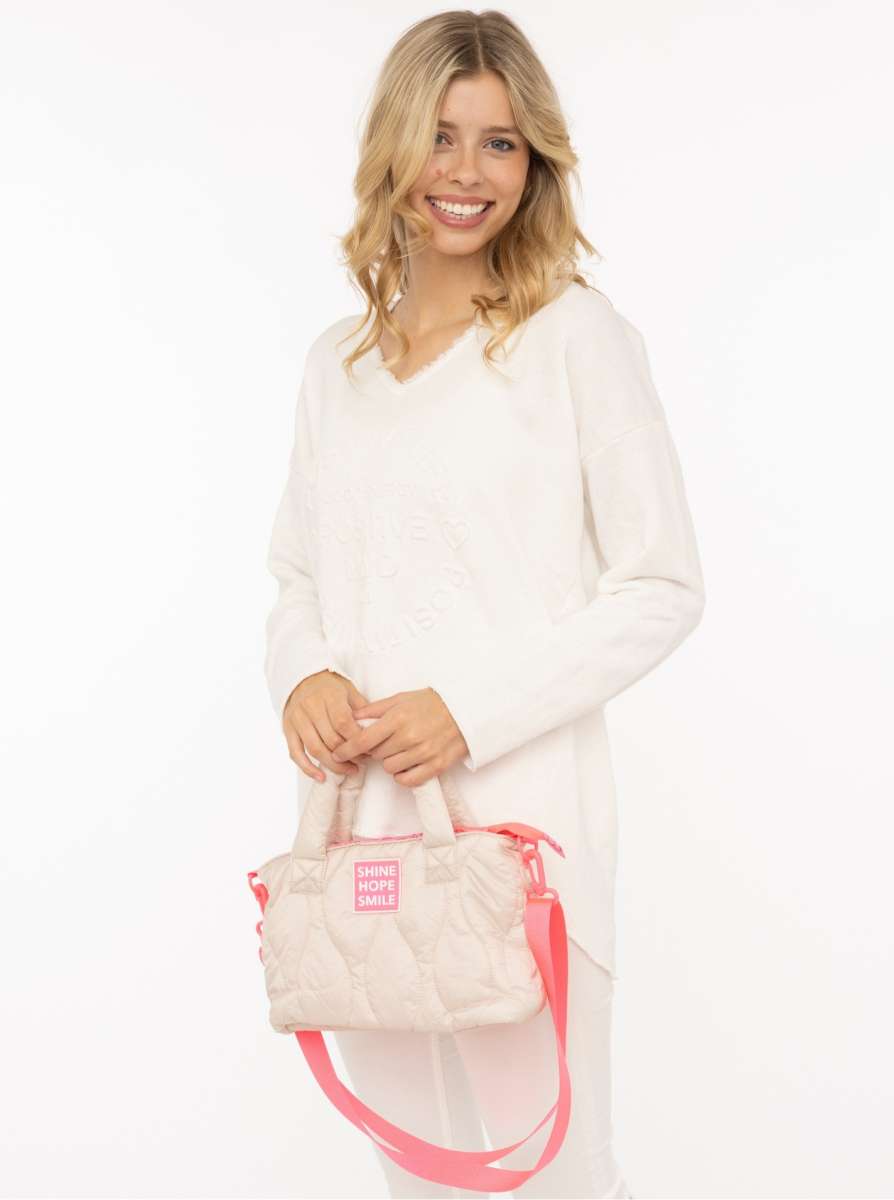 💕 Zwillingsherz Tasche "Steppung & Patch" Beige