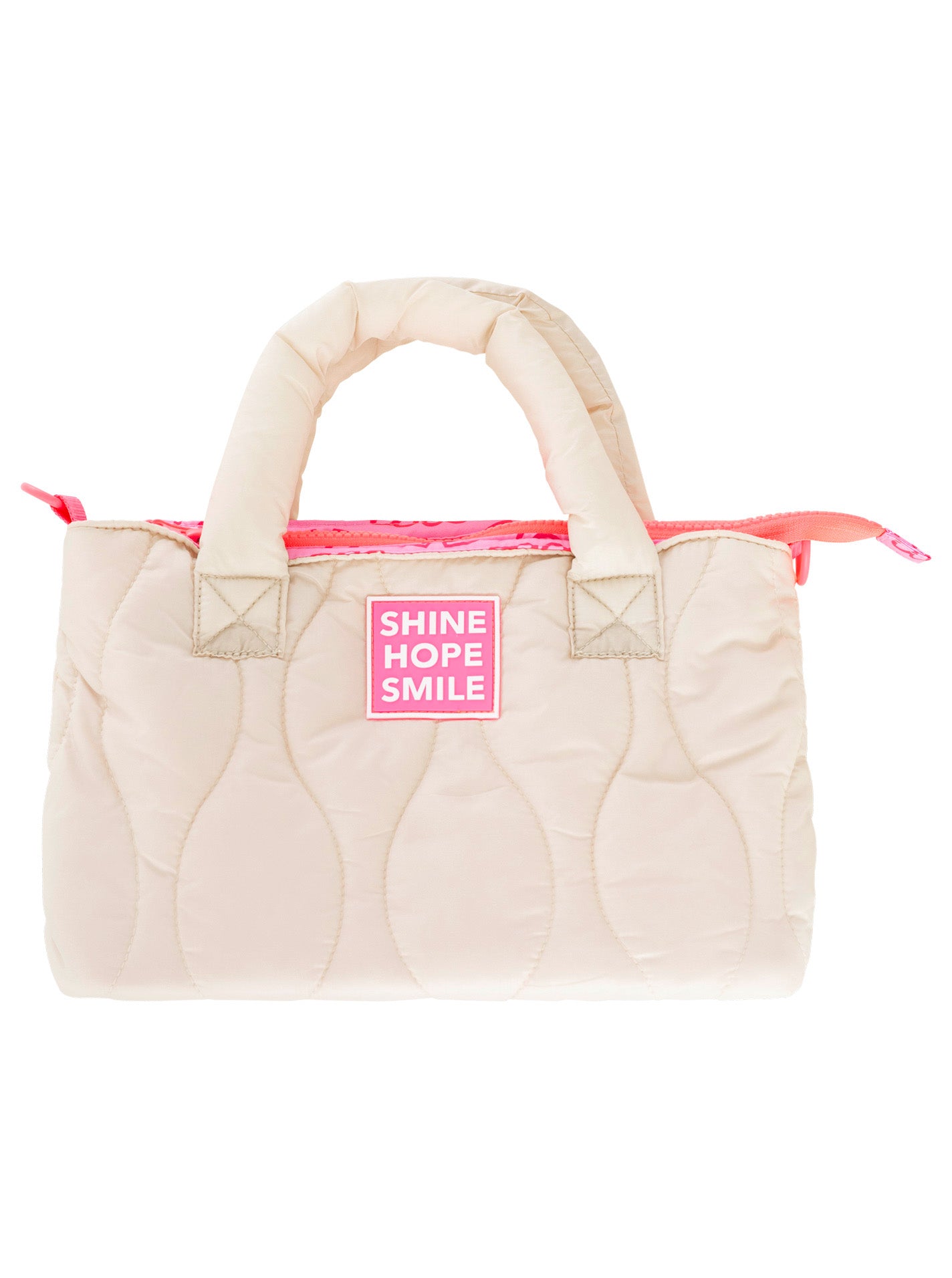 💕 Zwillingsherz Tasche "Steppung & Patch" Beige