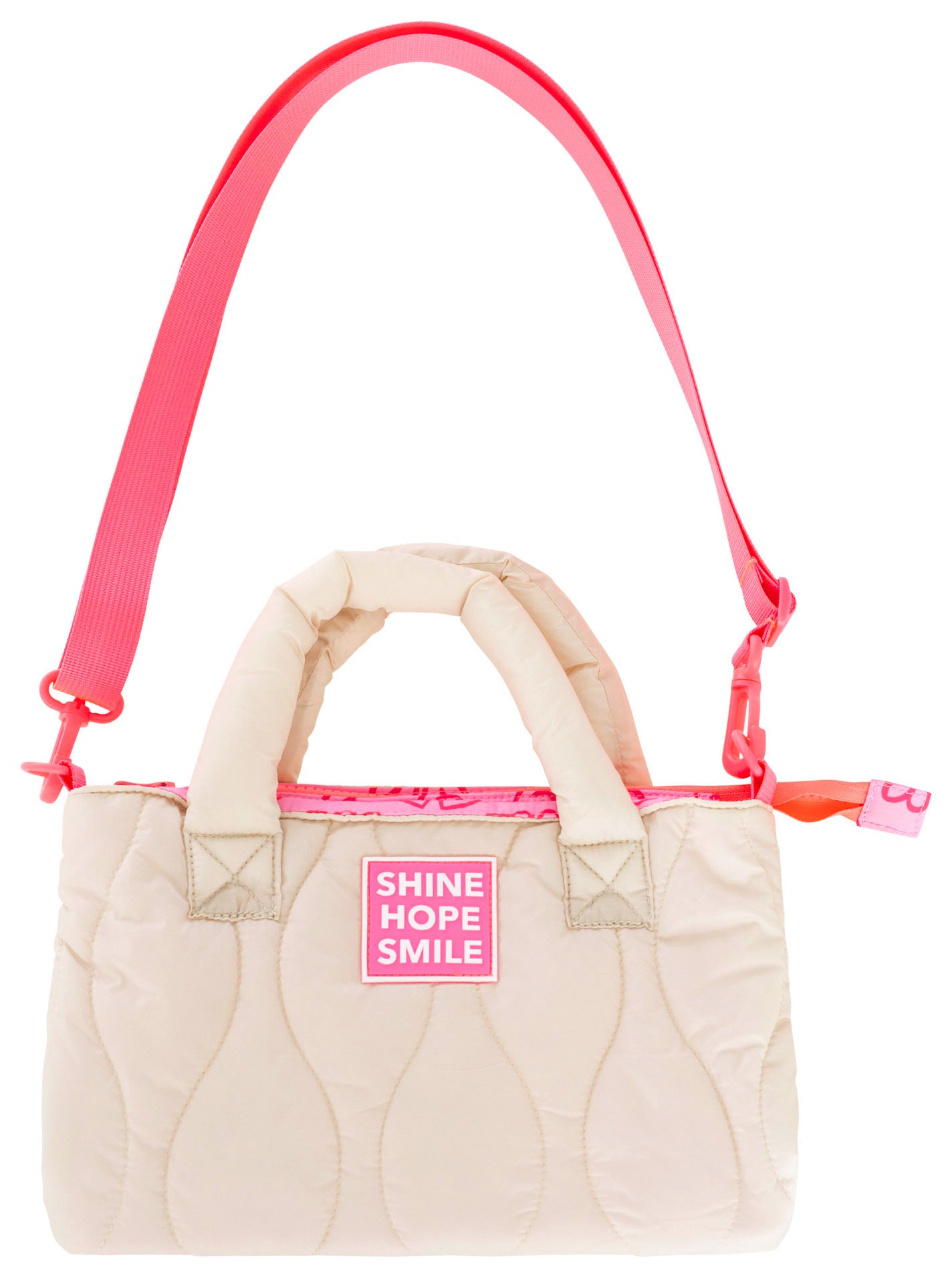 💕 Zwillingsherz Tasche "Steppung & Patch" Beige