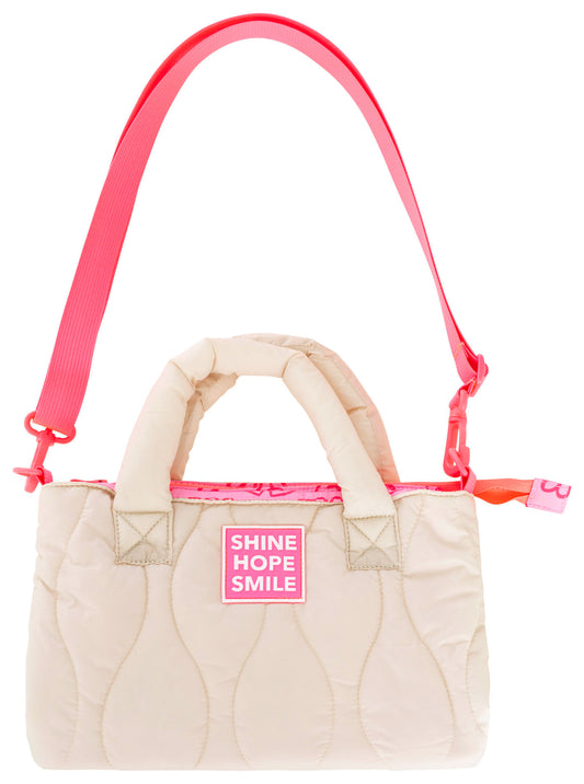 💕 Zwillingsherz Tasche "Steppung & Patch" Beige