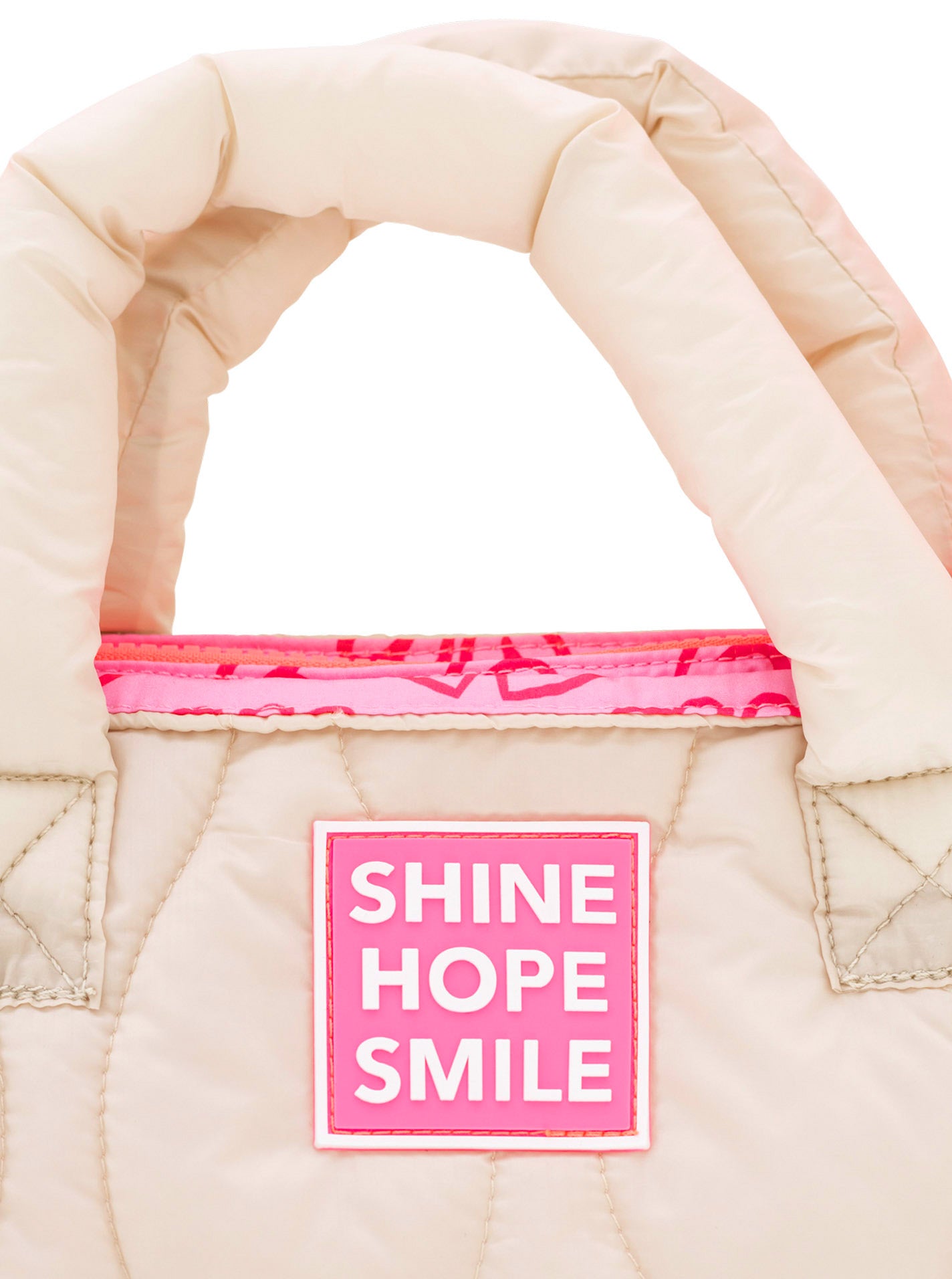 💕 Zwillingsherz Tasche "Steppung & Patch" Beige