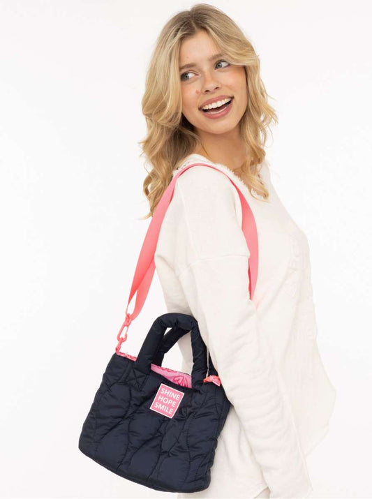 💕 Zwillingsherz Tasche "Steppung & Patch" Marine