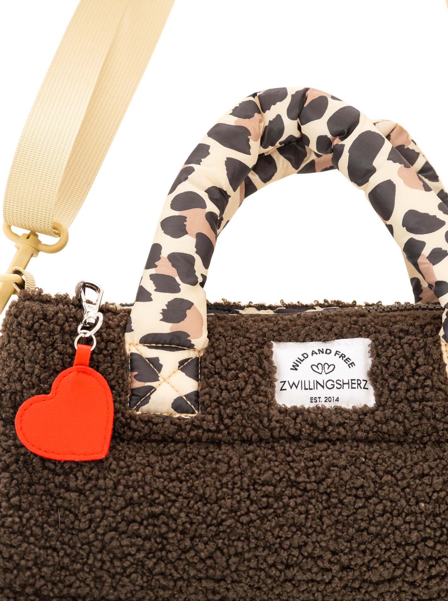 💕 Zwillingsherz Tasche "Teddy Leo Classic" Braun