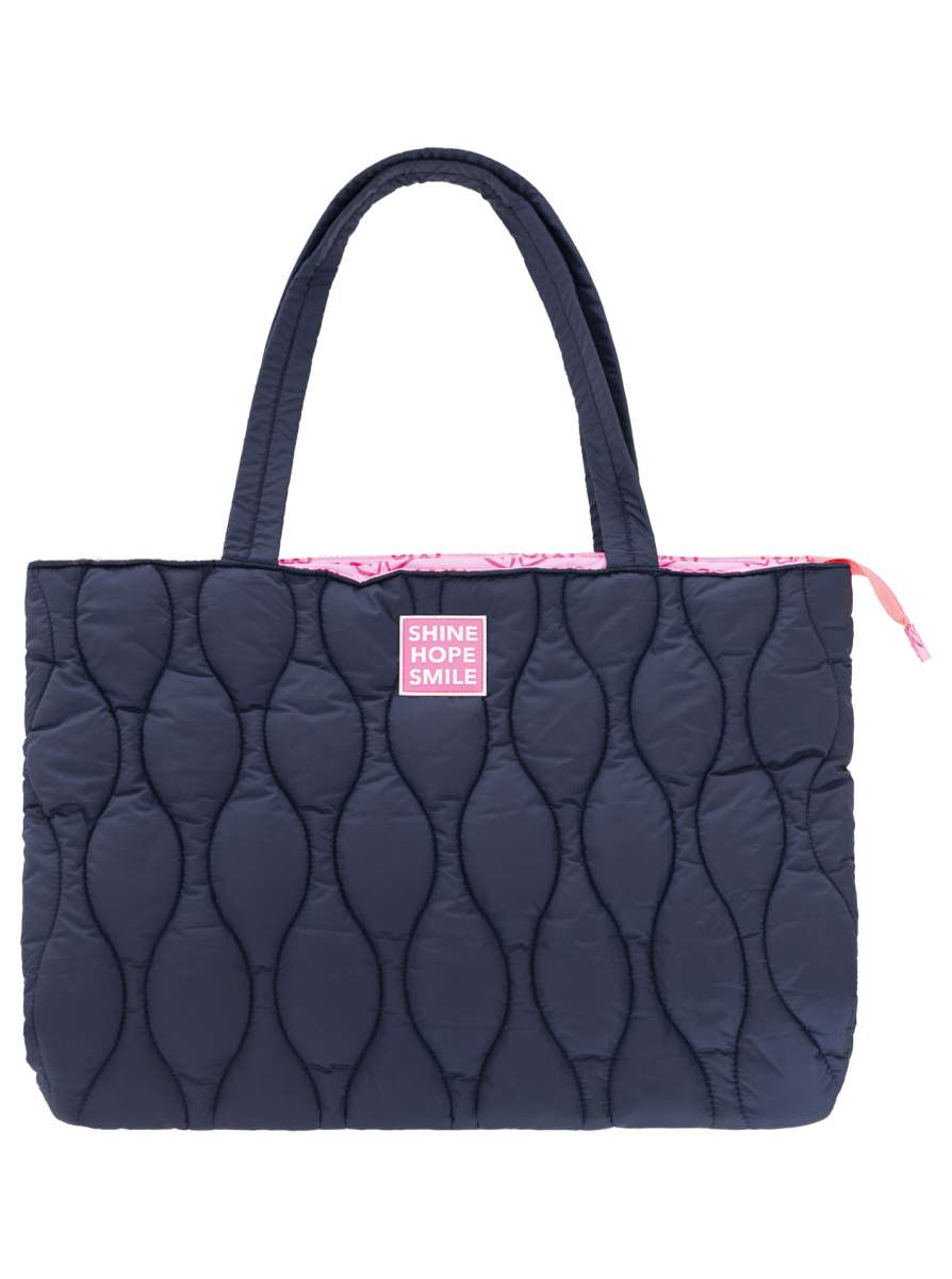 💕 Zwillingsherz Shopper "Steppung & Patch" Tasche Marine