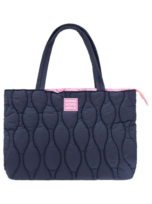 💕 Zwillingsherz Shopper "Steppung & Patch" Tasche Marine
