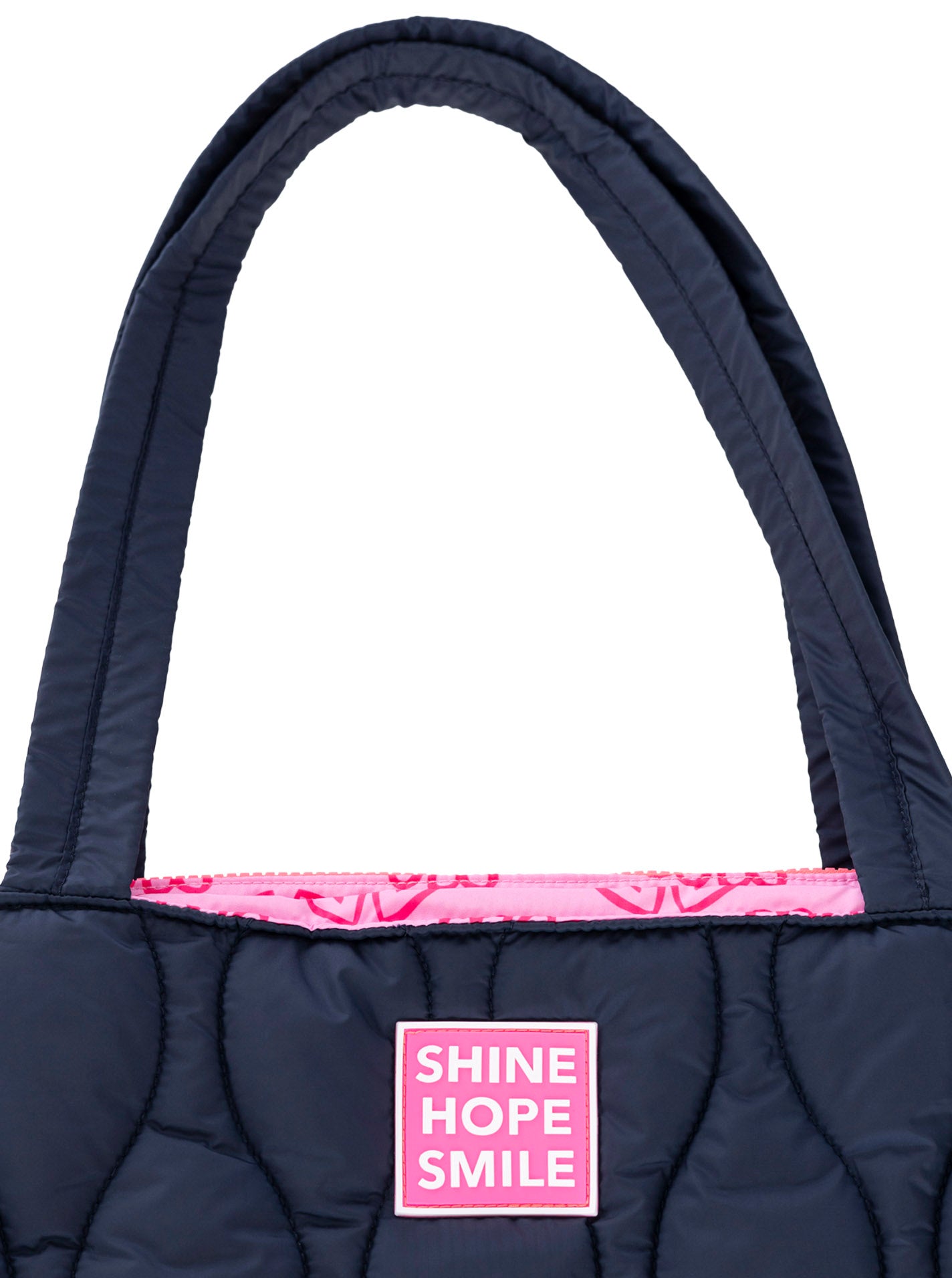 💕 Zwillingsherz Shopper "Steppung & Patch" Tasche Marine