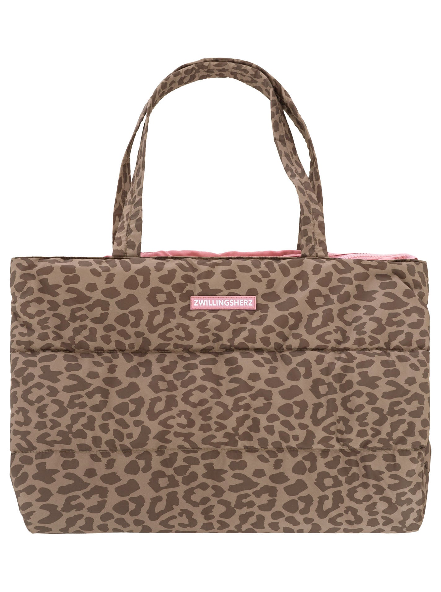 💕 Zwillingsherz Shopper  "Leo Allover" Tasche Taupe
