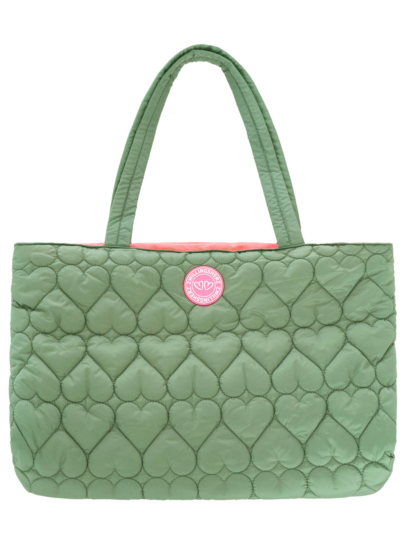 💕 Zwillingsherz Shopper "Herzsteppung" Tasche Olive