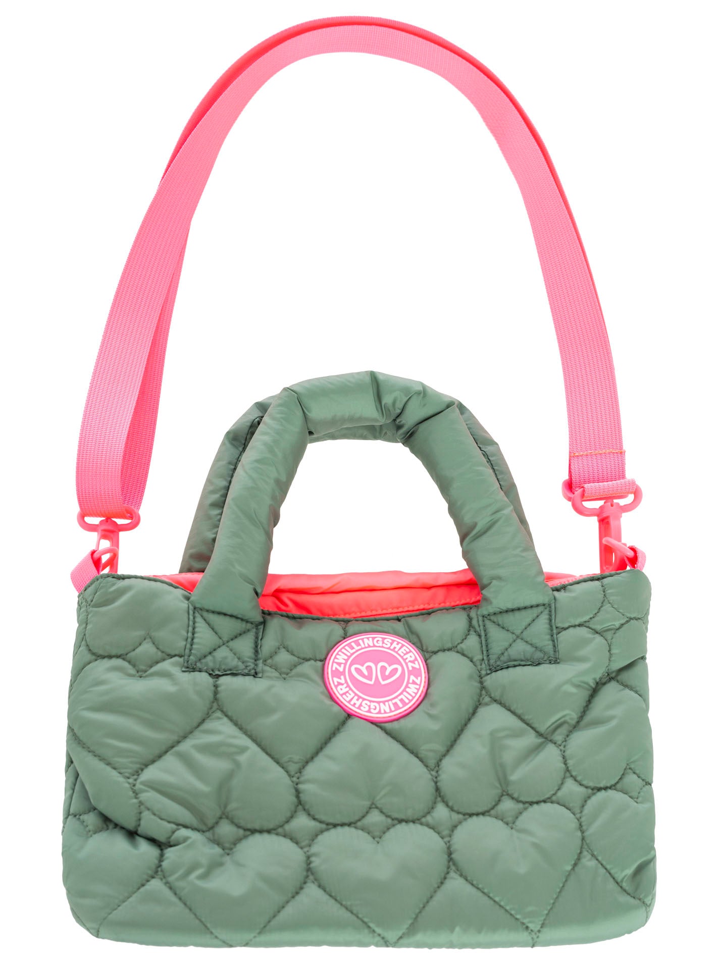 💕 Zwillingsherz Tasche "Herzsteppung" Olive