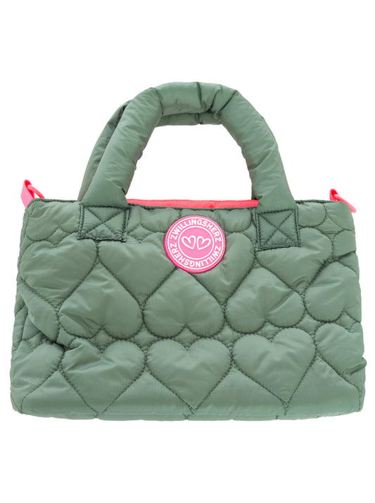 💕 Zwillingsherz Tasche "Herzsteppung" Olive