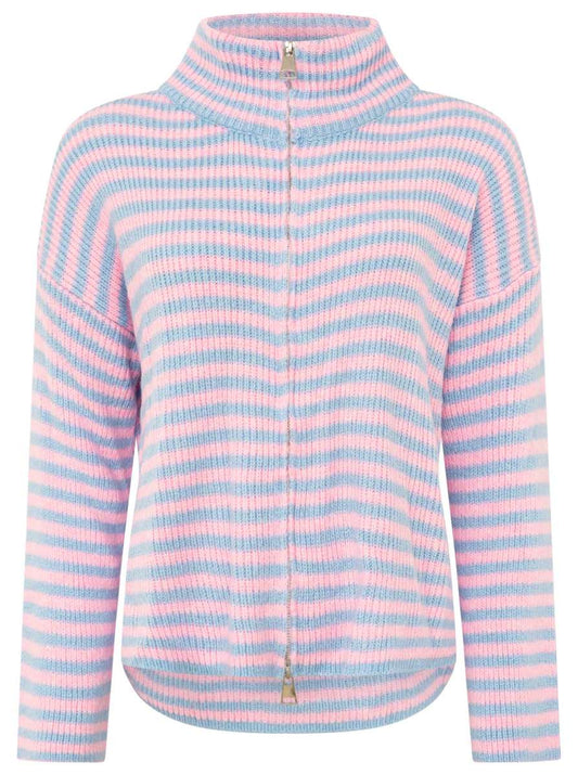💕 Zwillingsherz Zipper Jacke "Streifen" Hellblau