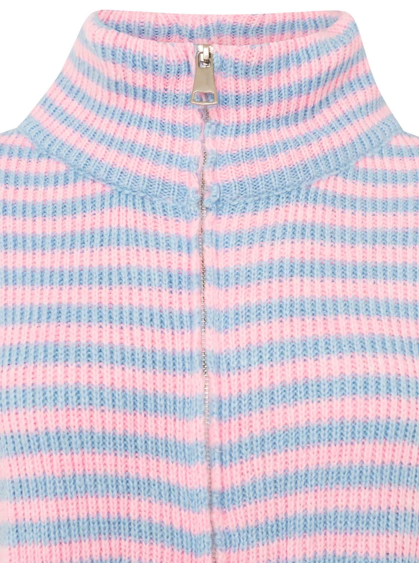 💕 Zwillingsherz Zipper Jacke "Streifen" Hellblau