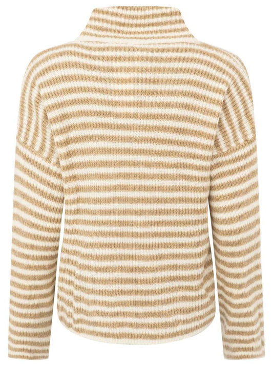 💕 Zwillingsherz Zipper Jacke "Streifen" Beige