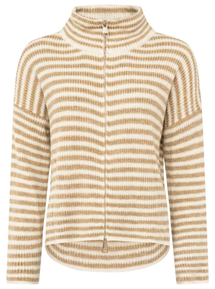 💕 Zwillingsherz Zipper Jacke "Streifen" Beige