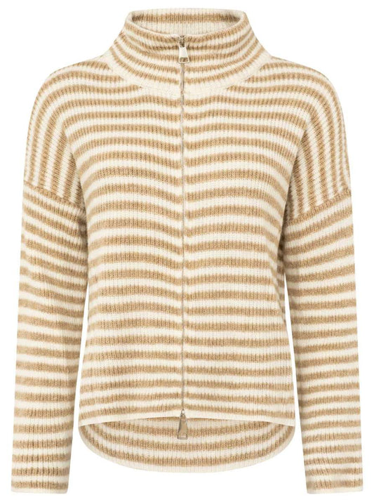 💕 Zwillingsherz Zipper Jacke "Streifen" Beige