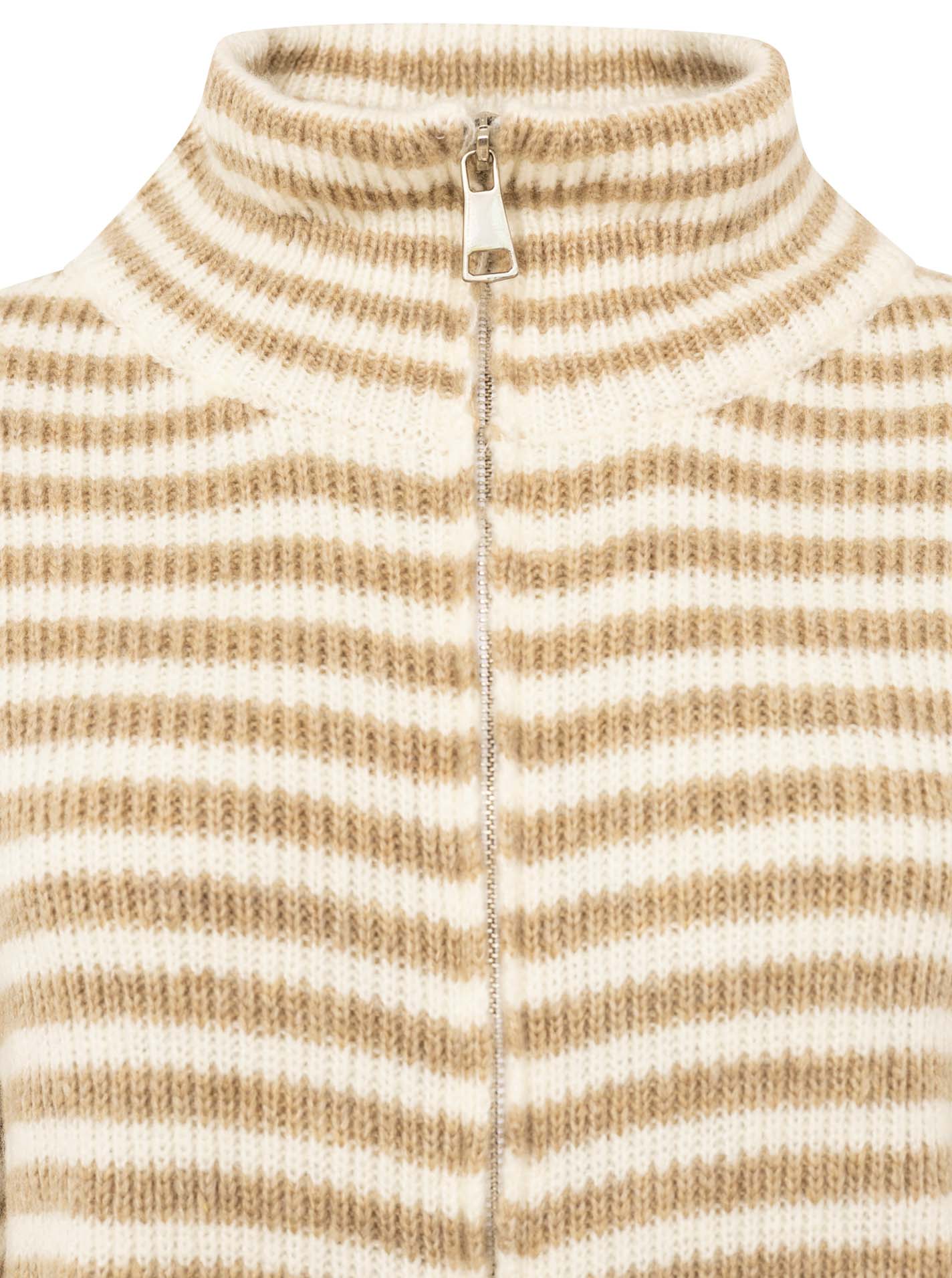 💕 Zwillingsherz Zipper Jacke "Streifen" Beige