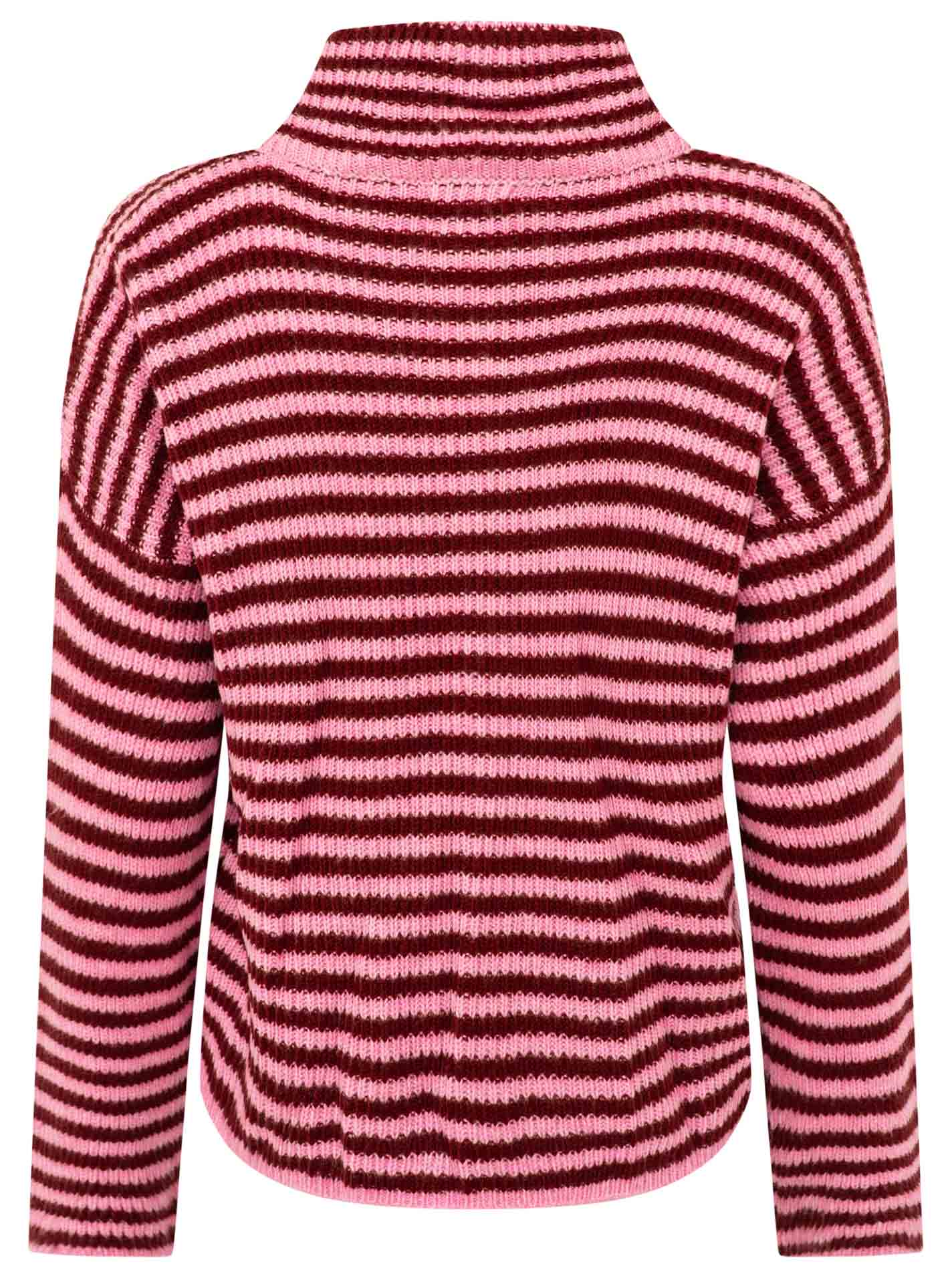 💕 Zwillingsherz Zipper Jacke "Streifen" Bordeaux