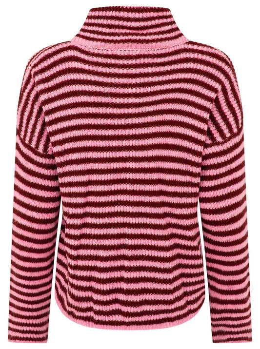 💕 Zwillingsherz Zipper Jacke "Streifen" Bordeaux