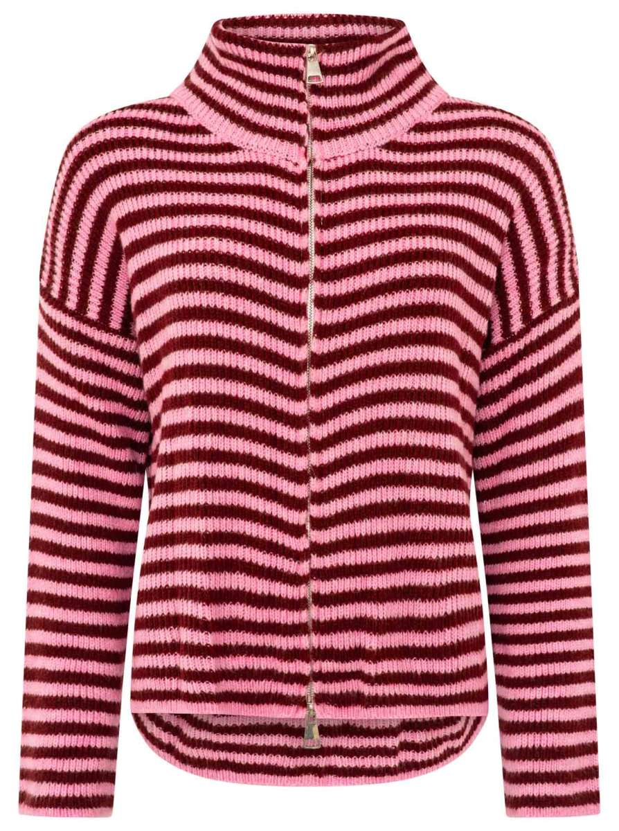 💕 Zwillingsherz Zipper Jacke "Streifen" Bordeaux