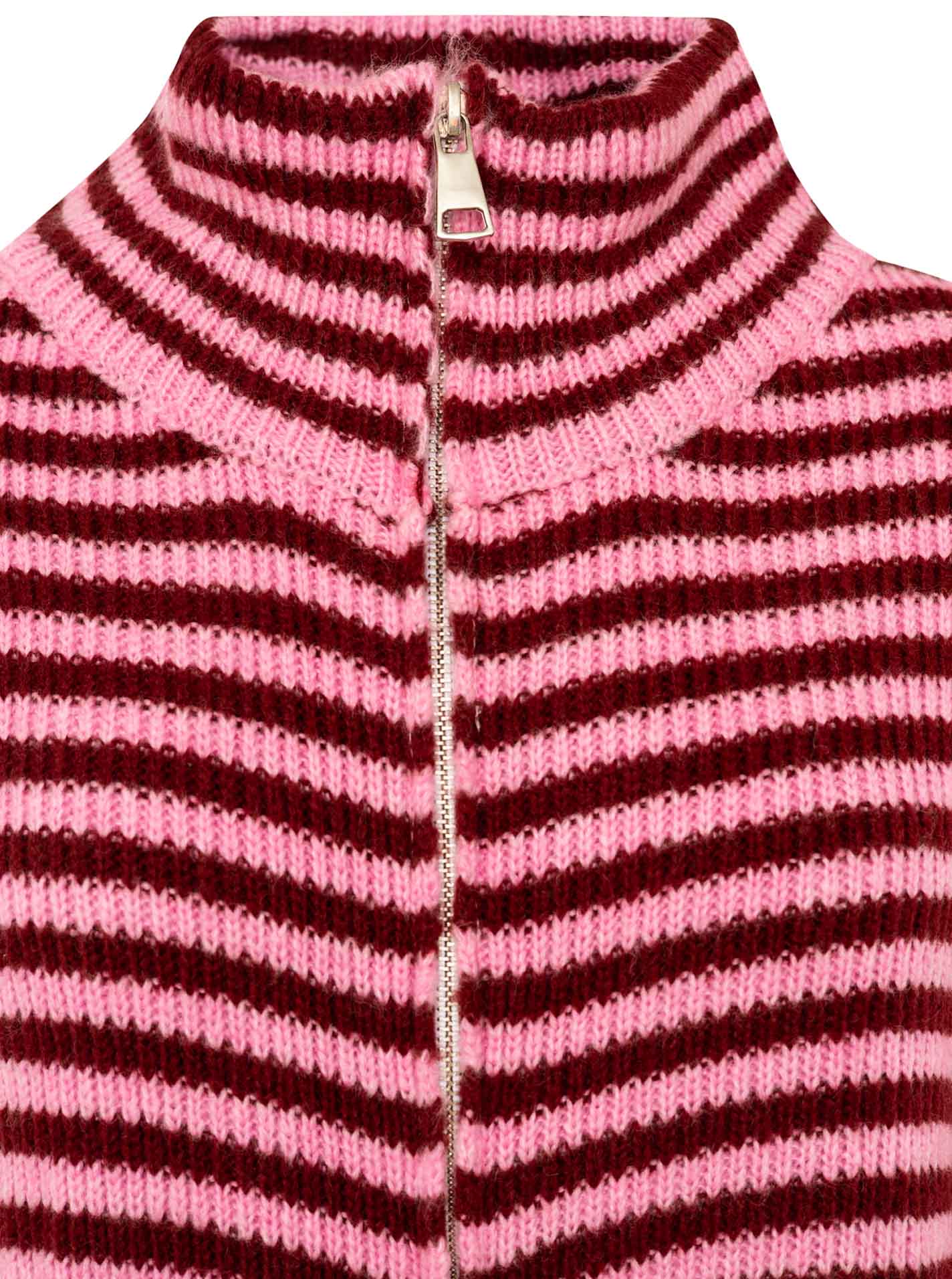 💕 Zwillingsherz Zipper Jacke "Streifen" Bordeaux
