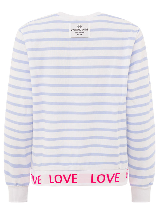 💕 Zwillingsherz Sweatshirt "Love Love Love" Hellblau