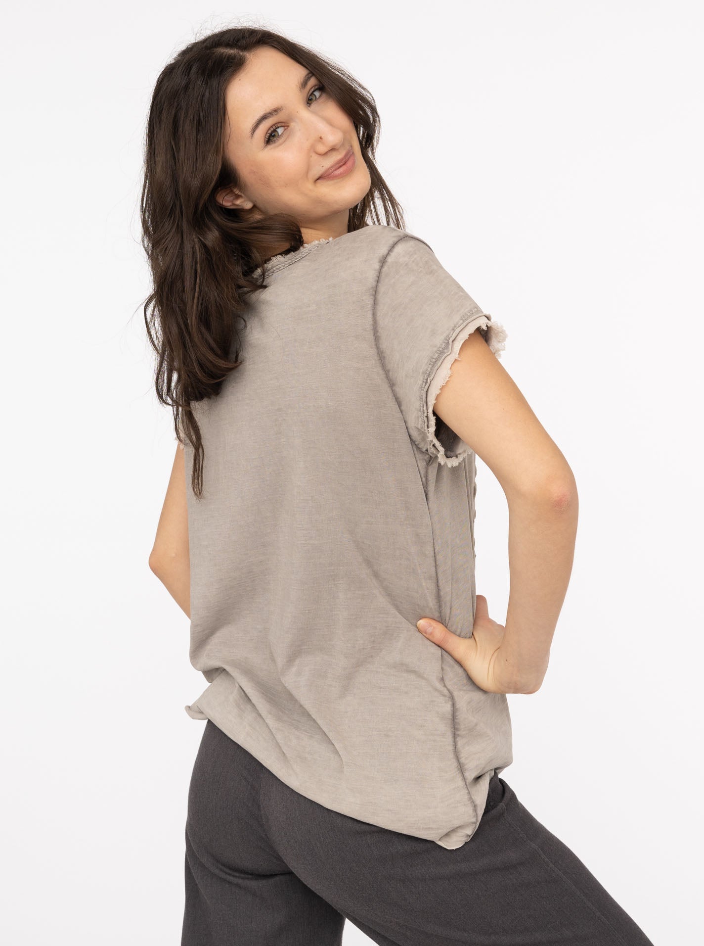 💕 Zwillingsherz Shirt "Tail" Taupe