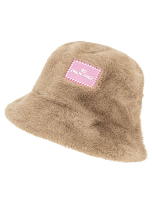💕 Zwillingsherz Bucket Hat "Plüsch" Hut Braun