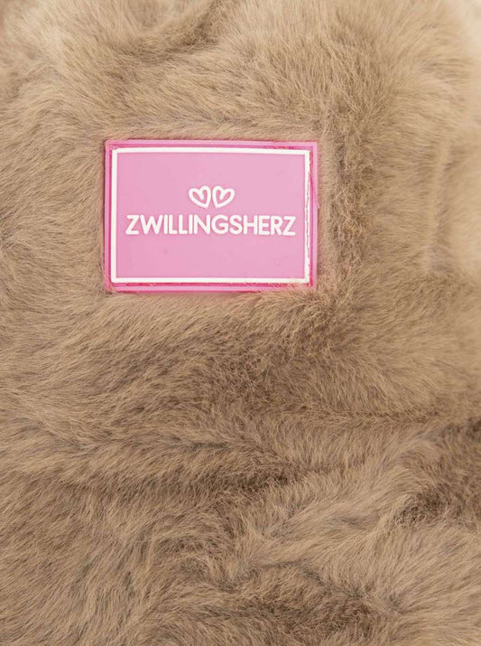 💕 Zwillingsherz Bucket Hat "Plüsch" Hut Braun