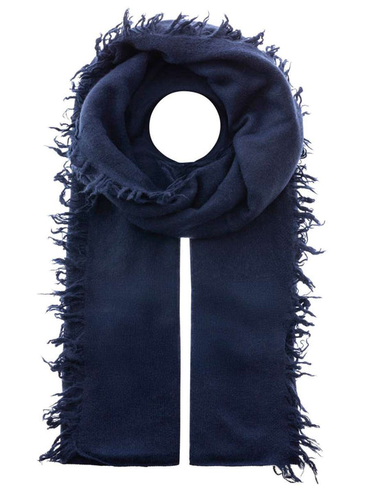 💕 Zwillingsherz XXL "Fransenschal" 100 % Cashmere Schal Stola Kaschmir Navy