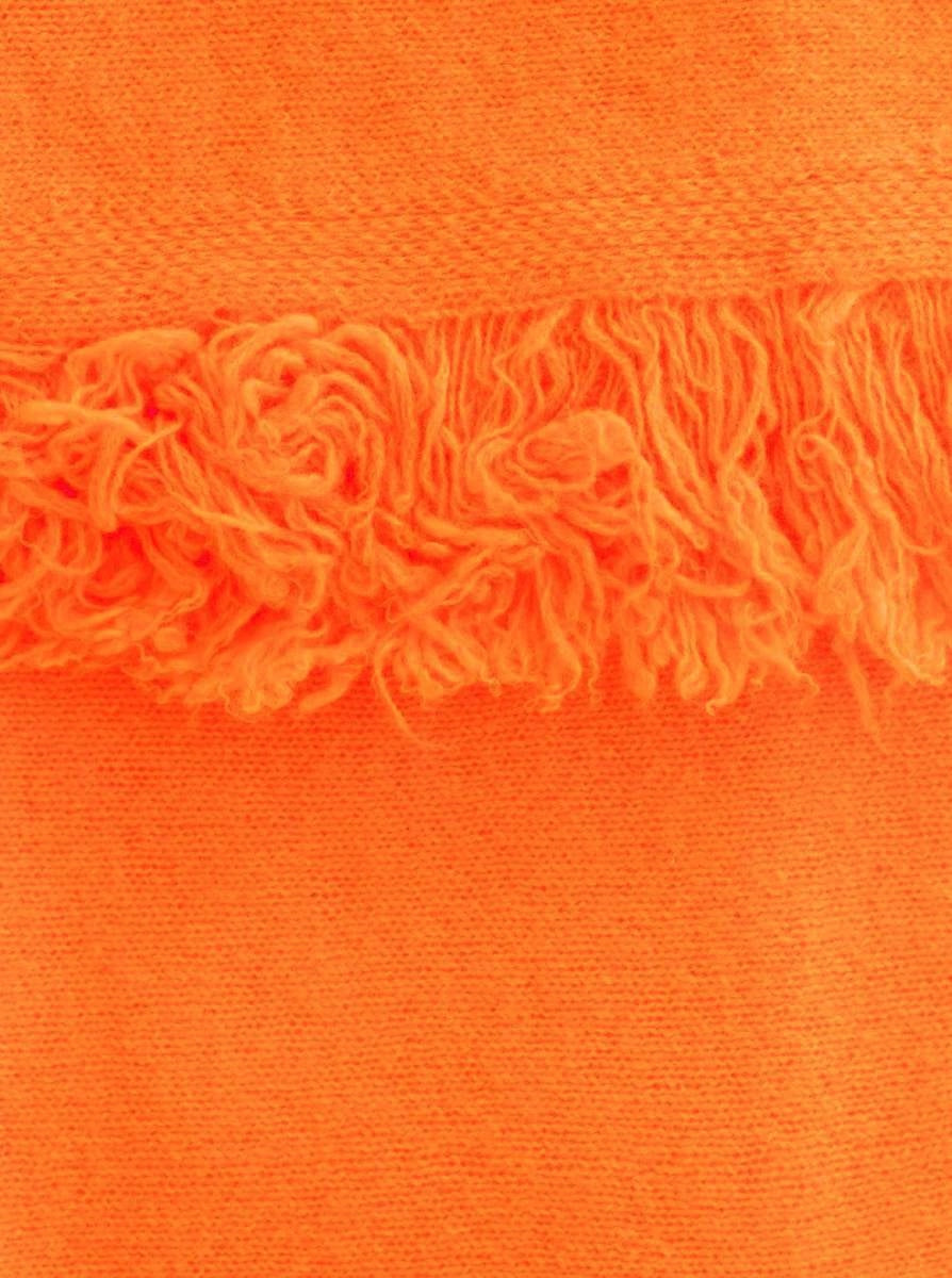 💕 Zwillingsherz XXL "Fransenschal" 100 % Cashmere Schal Stola Kaschmir Neonorange