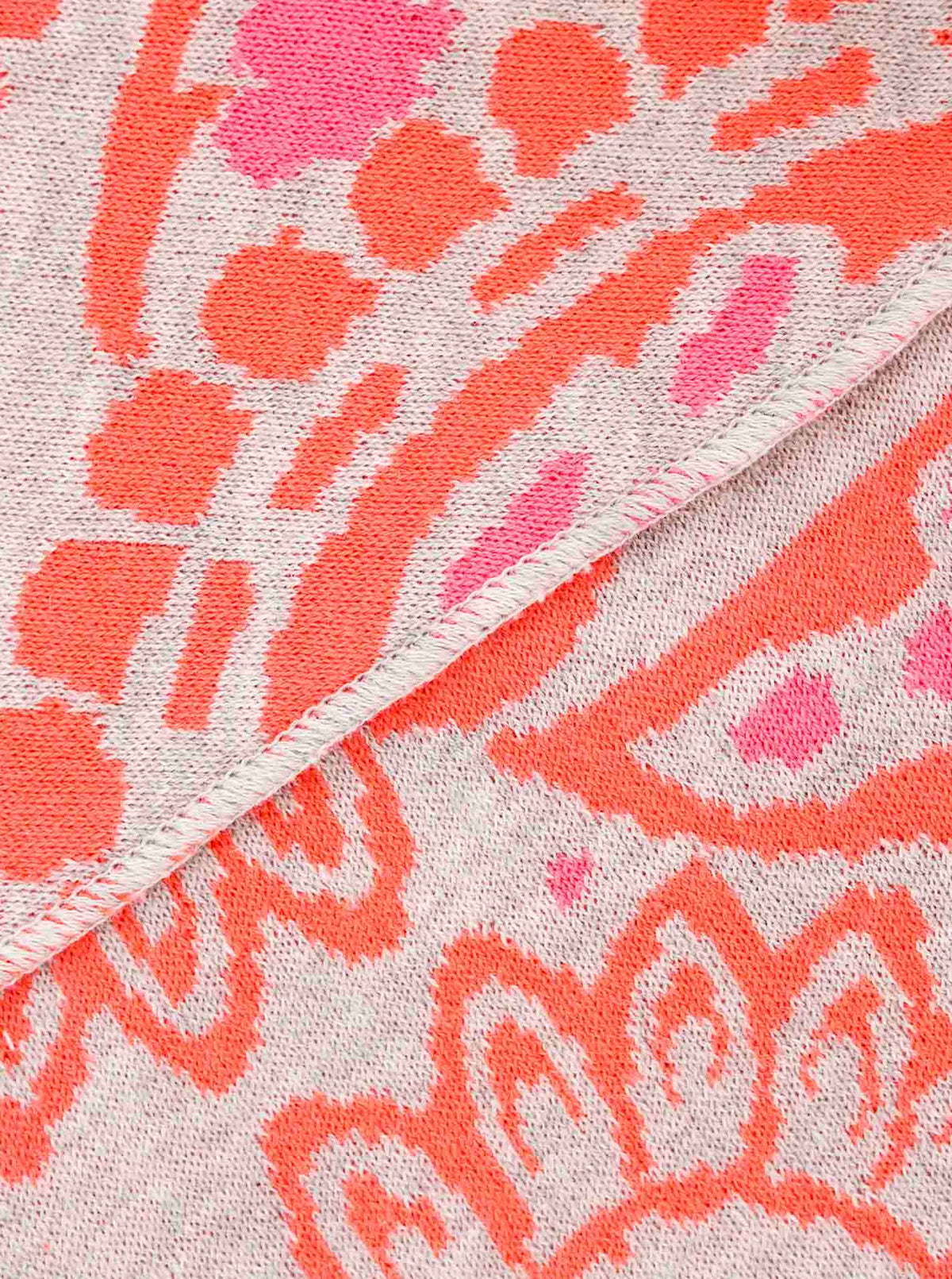 💕 Zwillingsherz Dreieckstuch "Cozy Paisley" Baumwolle Grau Orange Pink
